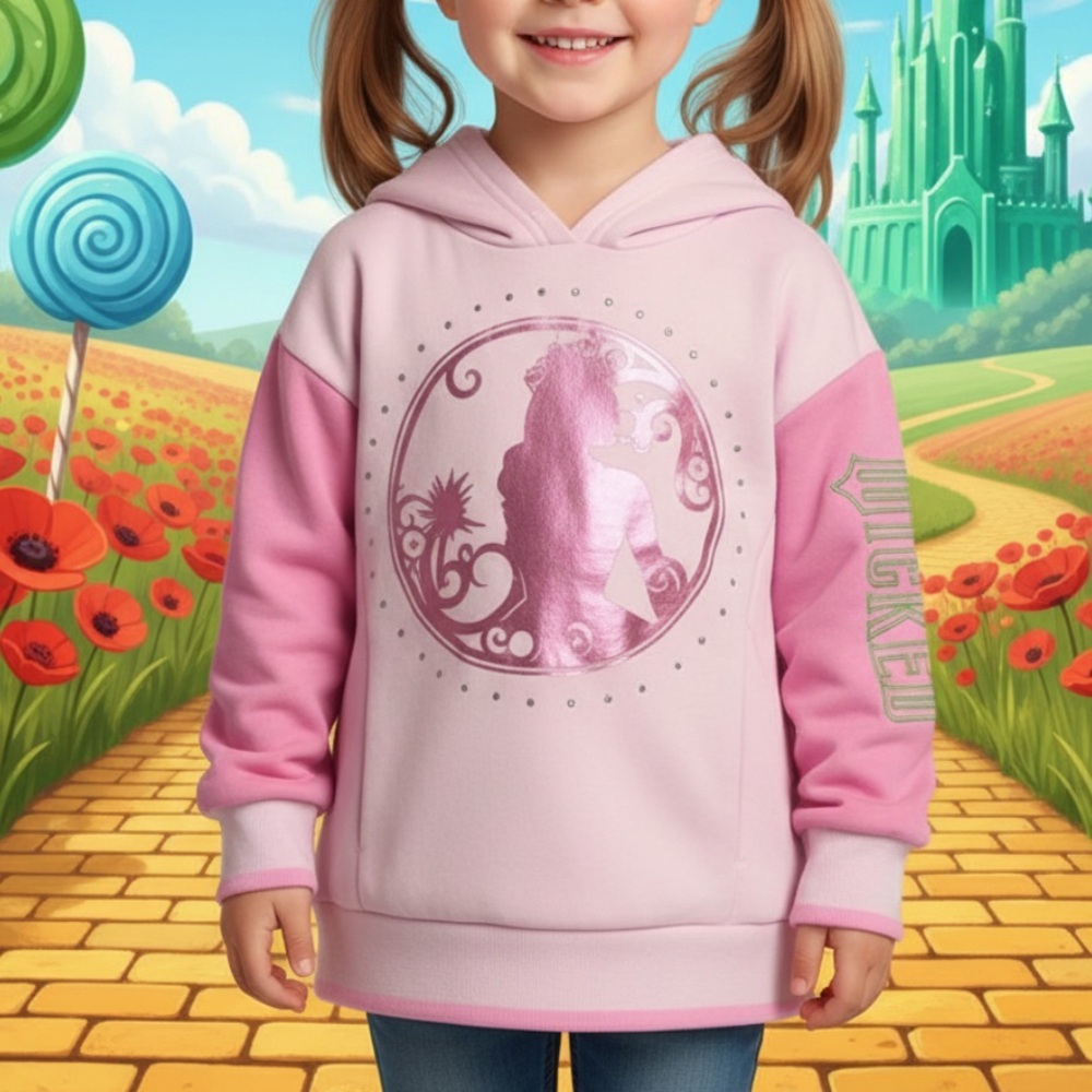 Wicked by Universal girl’s graphic embroidered hoodie size XS 4-5